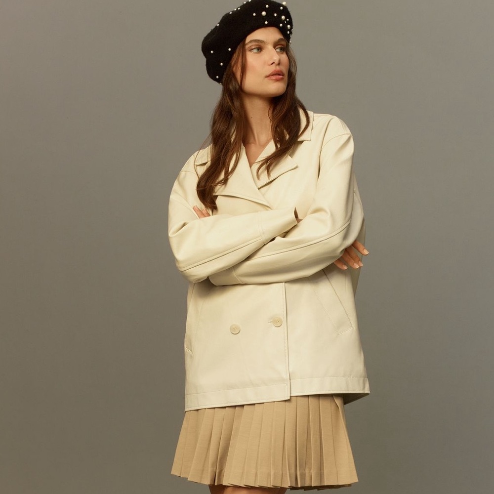 NWT MEAVE ANTHROPOLOGIE FAUX LEATHER COAT
